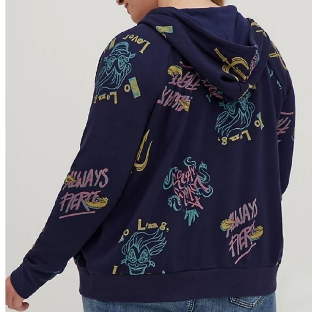 Torrid Disney Villain Antivday Ursula Hoodie Jacket Blue 2X - Picture 2 of 8